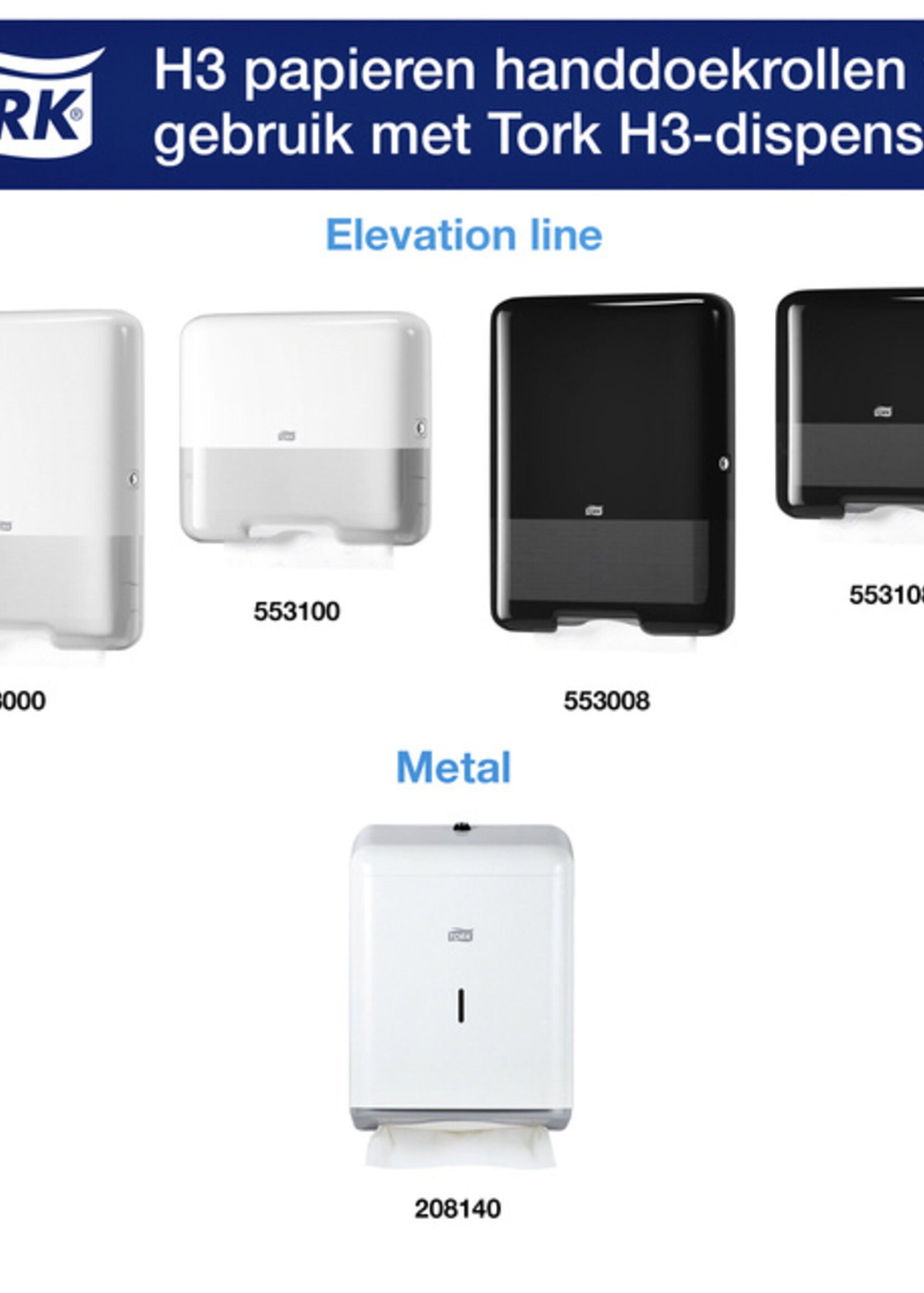 Tork Essuie-mains Tork H3 Advanced 290163 pli-Z 2 ép blanc