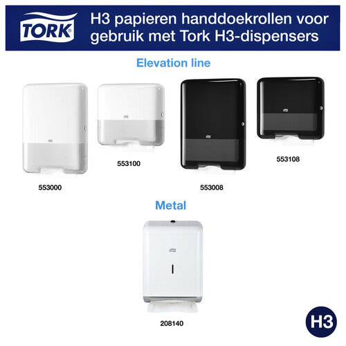 Tork Handdoek Tork H3 Advanced Z-gevouwen 2-laags wit 290163