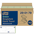 Tork Essuie-mains Tork H3 Advanced 290179 pli-Z 2 épaisseurs vert