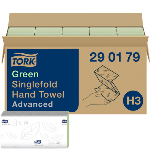 Tork Handdoek Tork H3 Advanced Z-gevouwen 2-laags groen 290179