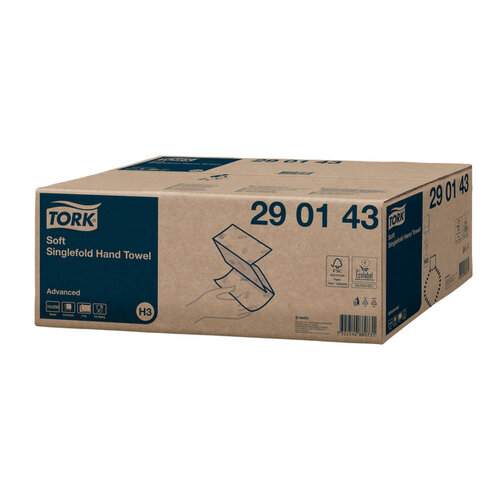 Tork Essuie-mains Tork H3 Advanced 290143 pli-Z Singlefold 2 épaisseurs 23x23cm