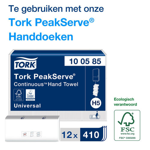 Tork Distributeur essuie-mains Tork PeakServe Continu H5 Elevation 552508 noir