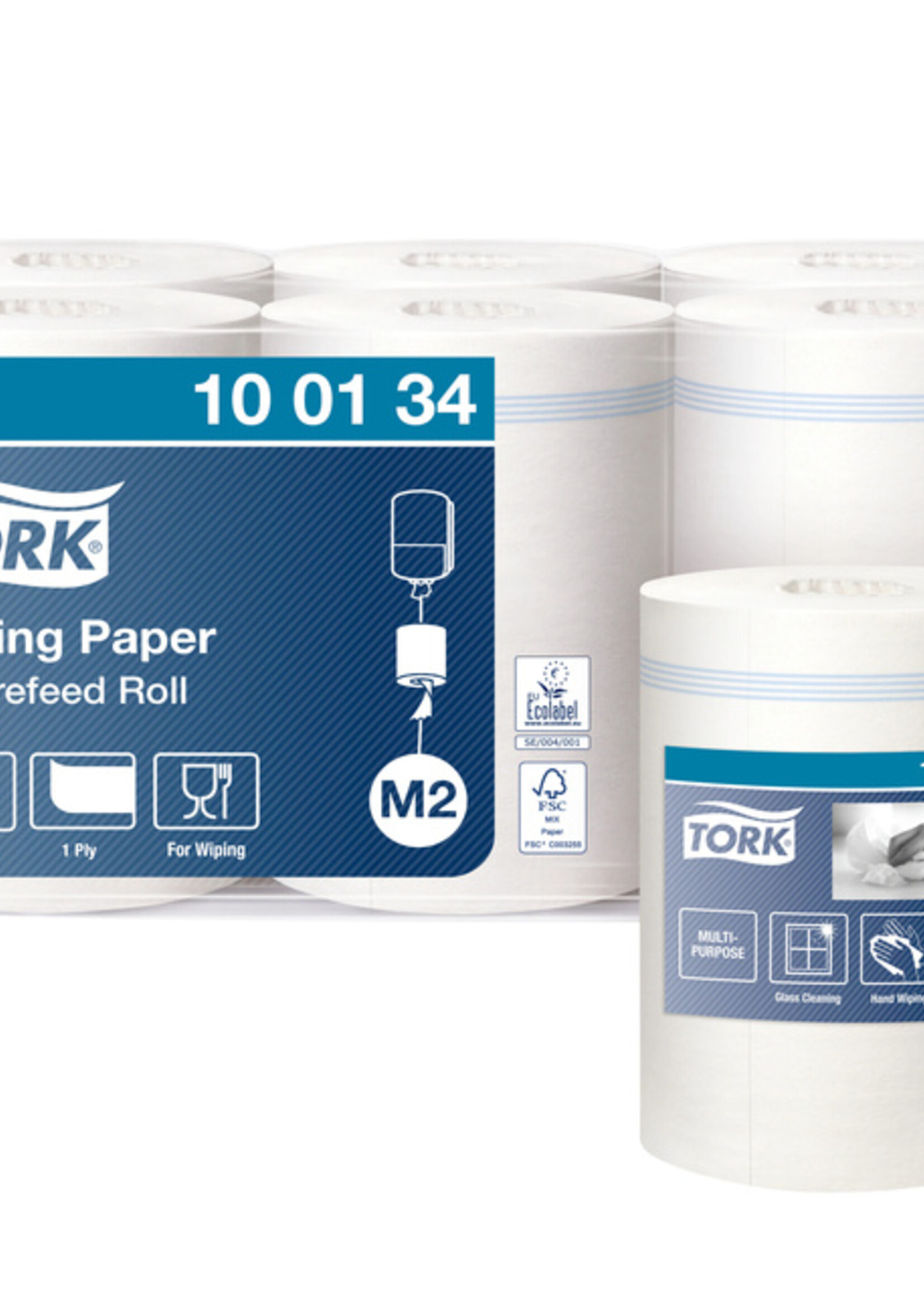 Tork Rouleau d'essuyage Tork M2 100134 1 épaisseur 275m 6 rouleaux blanc