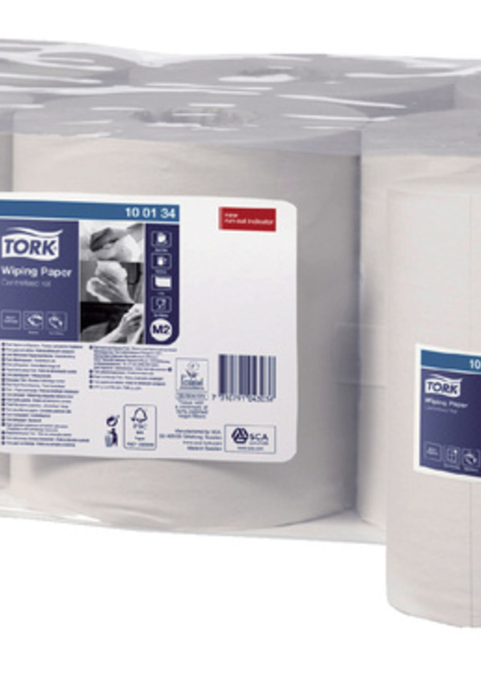 Tork Poetspapier Tork M2 1 laags  6 rollen wit 100134