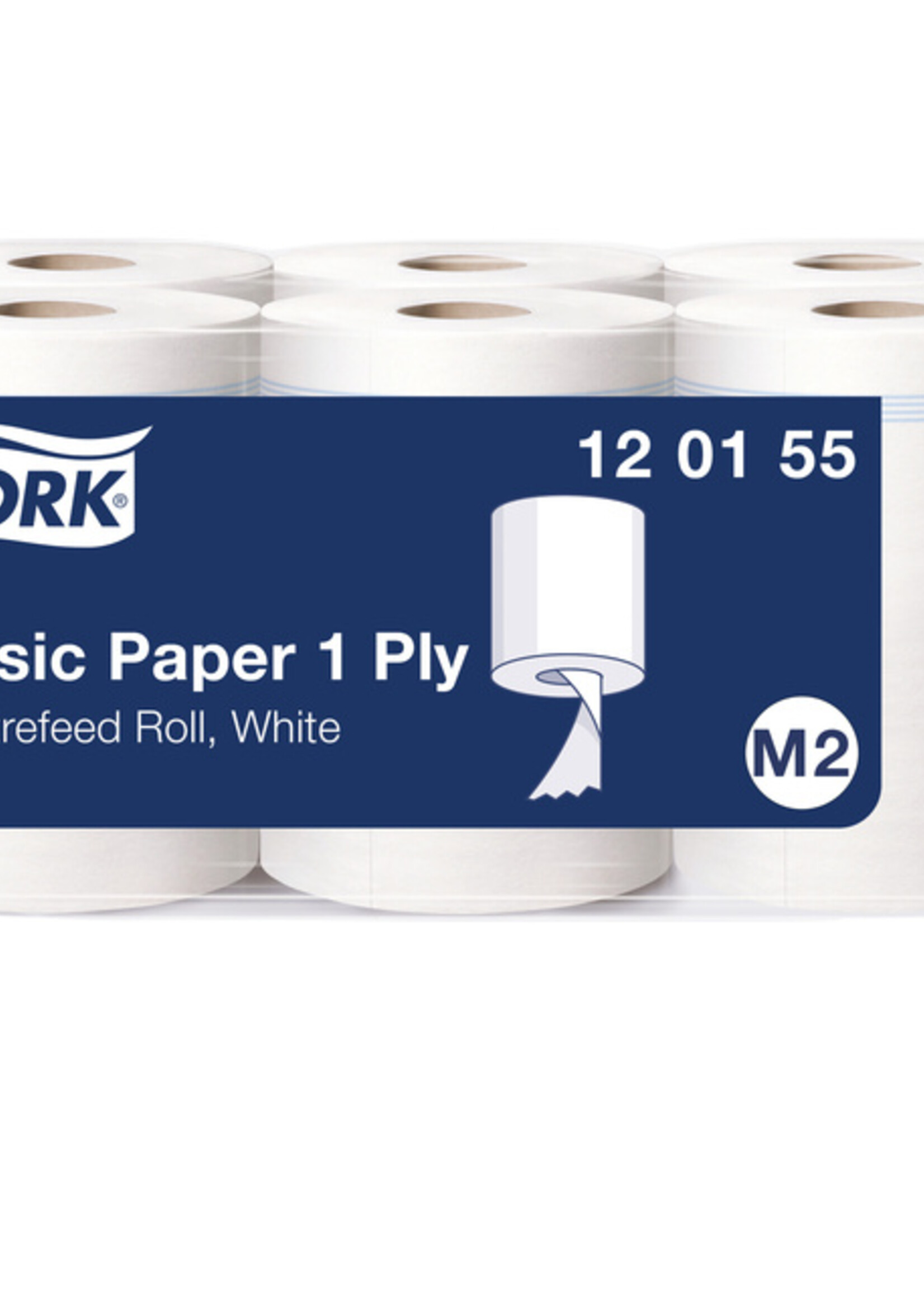Tork Poetspapier Tork Basic M2 centerfeed 1-laags 300m wit 120155