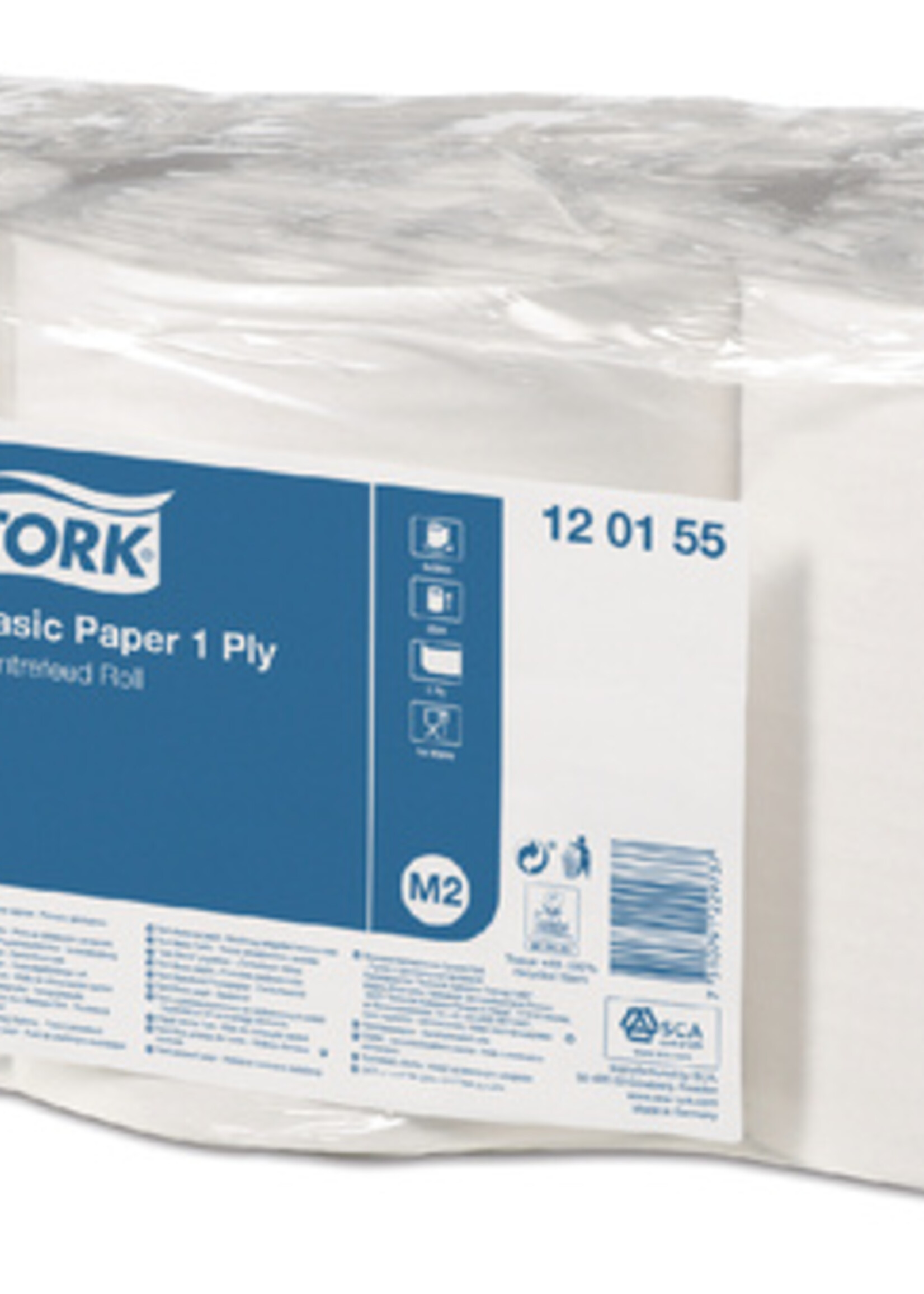Tork Poetspapier Tork Basic M2 centerfeed 1-laags 300m wit 120155