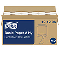 Tork Poetsrol Tork Basic M2 centerfeed multifunctioneel 2-laags 160m wit 121206