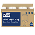 Tork Rouleau de nettoyage Tork Basic M2 121206 Centerfeed 2 ép 160m blanc