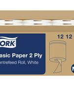 Tork Rouleau de nettoyage Tork Basic M2 121206 Centerfeed 2 ép 160m blanc