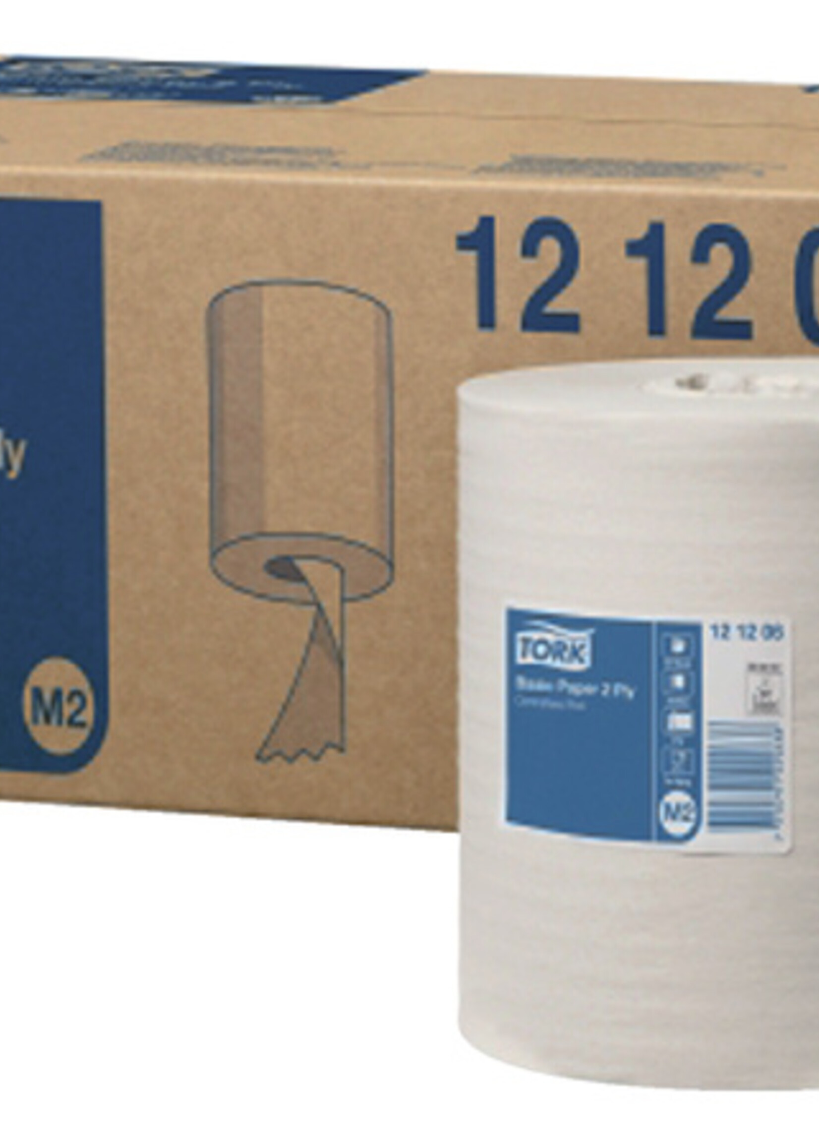 Tork Poetsrol Tork Basic M2 centerfeed multifunctioneel 2-laags 160m wit 121206