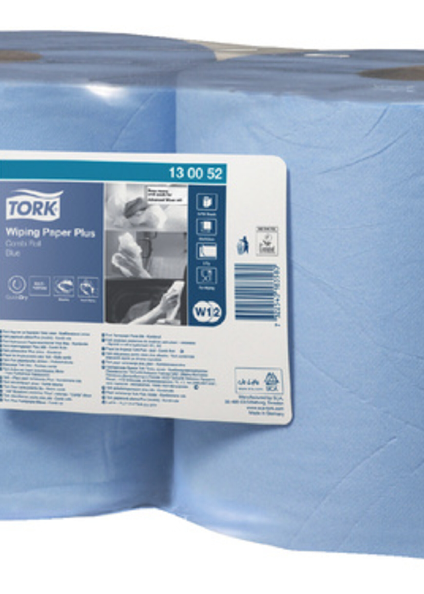 Tork Poetspapier Tork Wiping Plus Combi W1/2  255m blauw 130052