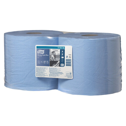 Tork Rouleau d'essuyage Tork Wiping Plus Combi W1/2 130052 2 ép 255m 2 rlx bleu