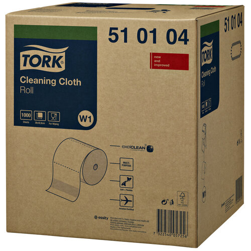 Tork Reiningingsdoek Tork W1 herbruikbaar nonwoven 1000 vel wit 510104