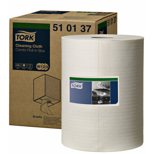 Tork Reiningingsdoek Tork W1 herbruikbaar nonwoven 400 vel wit 510137