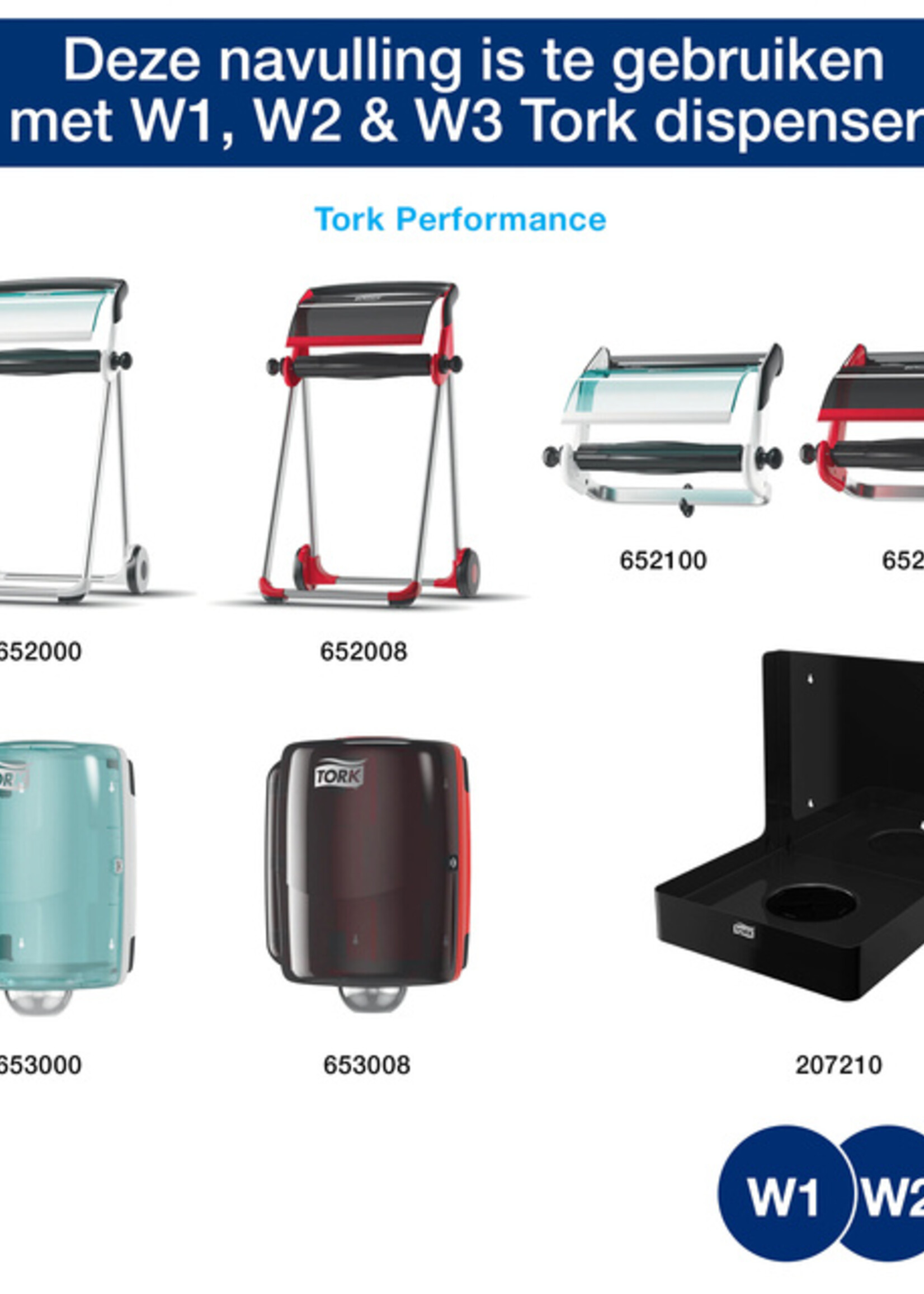 Tork Chiffon de nettoyage Tork Heavy-duty W1/2/3 530237 multifonction 280 fls bleu