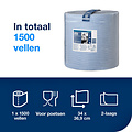 Tork Poetspapier Tork Wiping Plus W1 510m blauw 130050