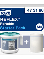 Tork Startpakket Tork Reflex™ M4 draagbare dispenser wit/turquoise 473186