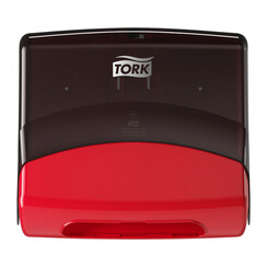 Distributeur chiffons de nettoyage Tork W4 Performance mural 654008 noir/rouge