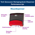 Tork Reinigingsdoekdispenser Tork W4 Performance wandmontage zwart/rood 654008