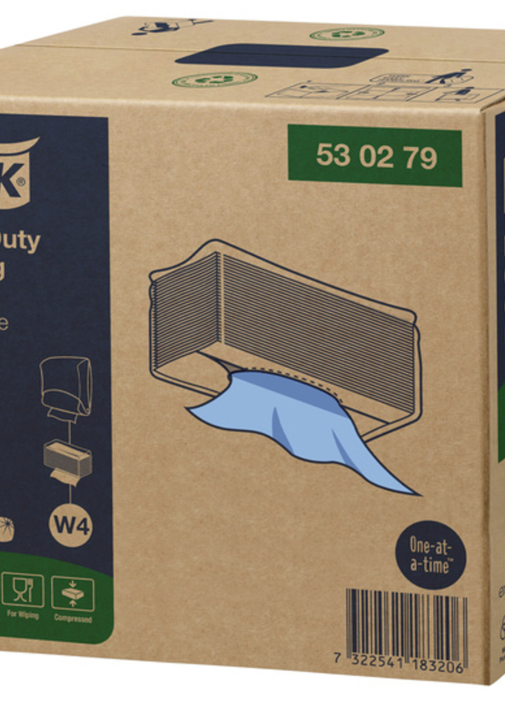 Tork Chiffon de nettoyage Tork Heavy Duty W4 530279 plié absorbant bleu 105 feuilles