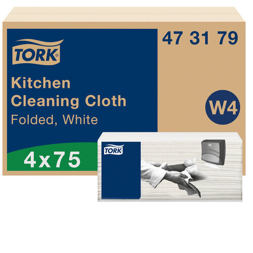 Tork Chiffon de nettoyage Tork Kitchen Cleaning W4 473179 extra absorbant blanc