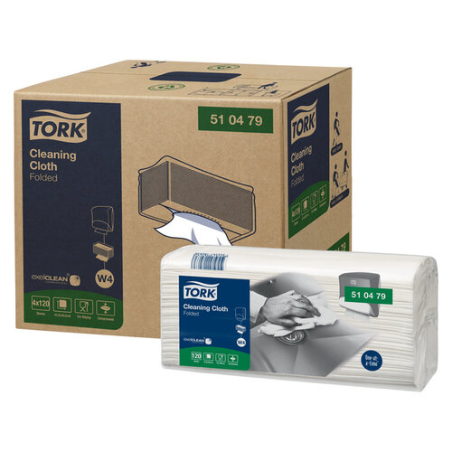 Tork Reinigingsdoek Tork Cleaning W4 flexibel nonwoven 120st wit 510479