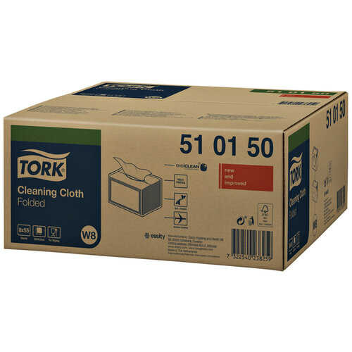 Tork Chiffon de nettoyage Tork Cleaning W8 510150 non-tissé blanc 8x55 feuilles