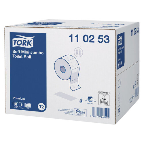 Tork Toiletpapier Tork Mini Jumbo T2 premium 2-laags 170mtr wit 110253