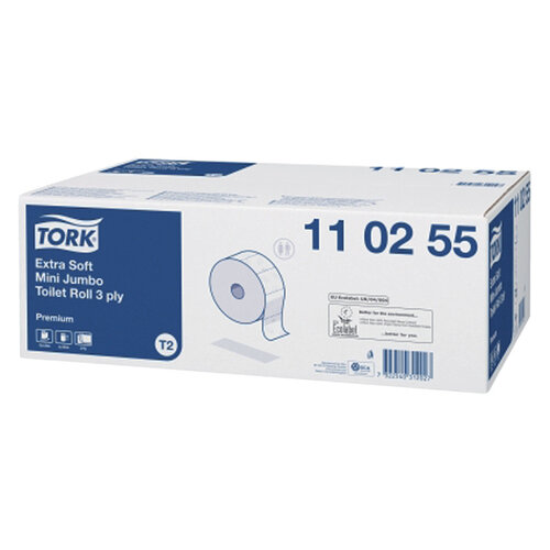 Tork Papier toilette Tork Mini Jumbo T2 Premium 110255 3 ép 12x 120m