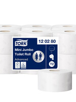 Tork Toiletpapier Tork Mini Jumbo T2 advanced 2-laags 12 rollen wit 120280