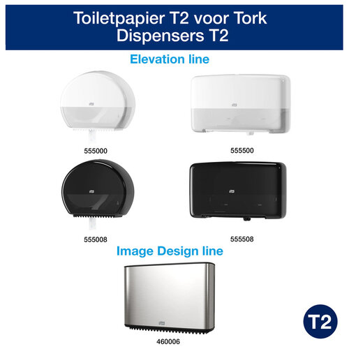 Tork Toiletpapier Tork Mini Jumbo T2 advanced 2-laags 12 rollen wit 120280