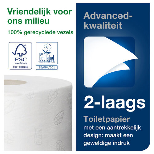 Tork Toiletpapier Tork Mini Jumbo T2 advanced 2-laags 12 rollen wit 120280