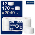 Tork Toiletpapier Tork Mini Jumbo T2 advanced 2-laags 12 rollen wit 120280