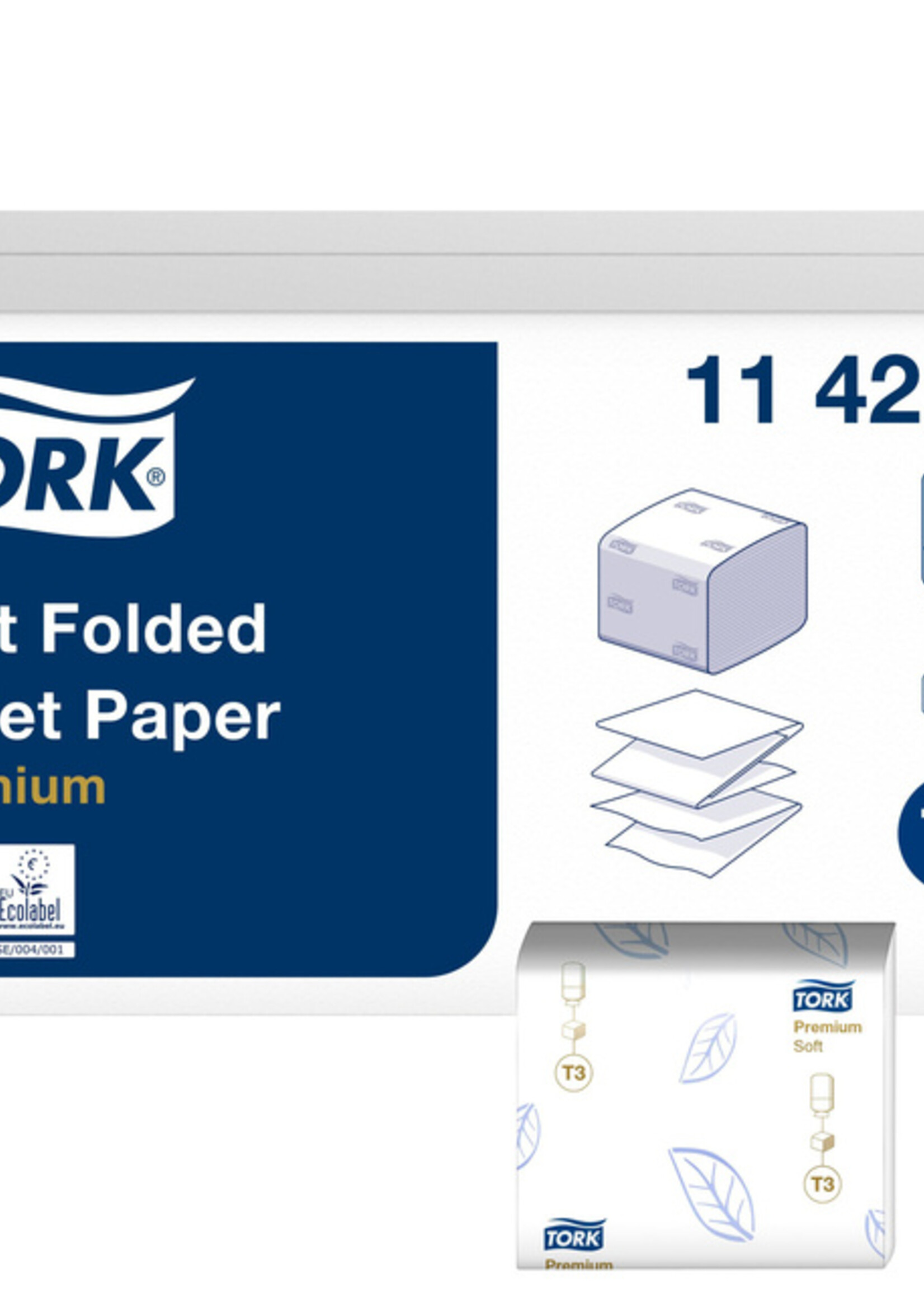 Tork Toiletpapier Tork T3 zacht gevouwen premium 2-laags 252vel per bundel 114273