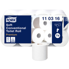 Papier toilette Tork T4 110316 Premium traditionnel 3 ép 250fls blanc