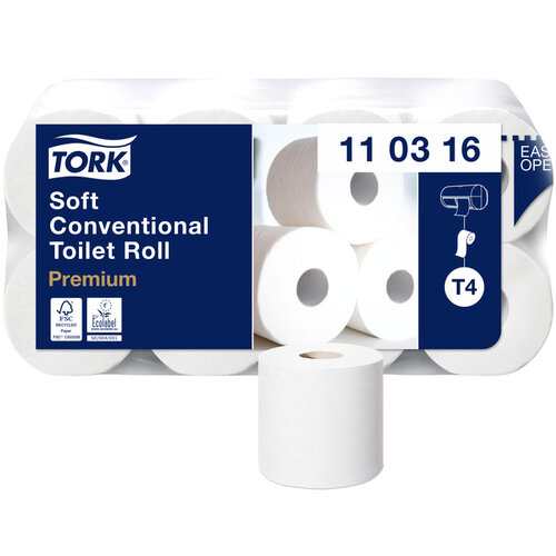 Tork Papier toilette Tork T4 110316 Premium traditionnel 3 ép 250fls blanc