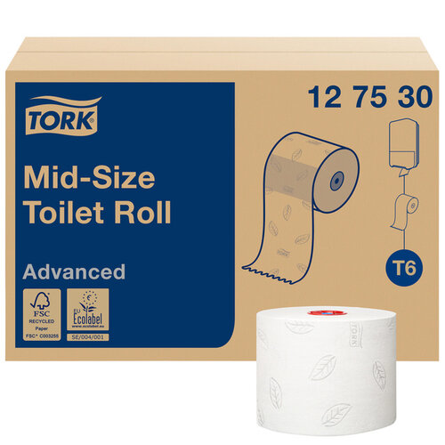 Tork Papier toilette Tork Mid-size T6 Premium 127530 2 ép 100m blanc