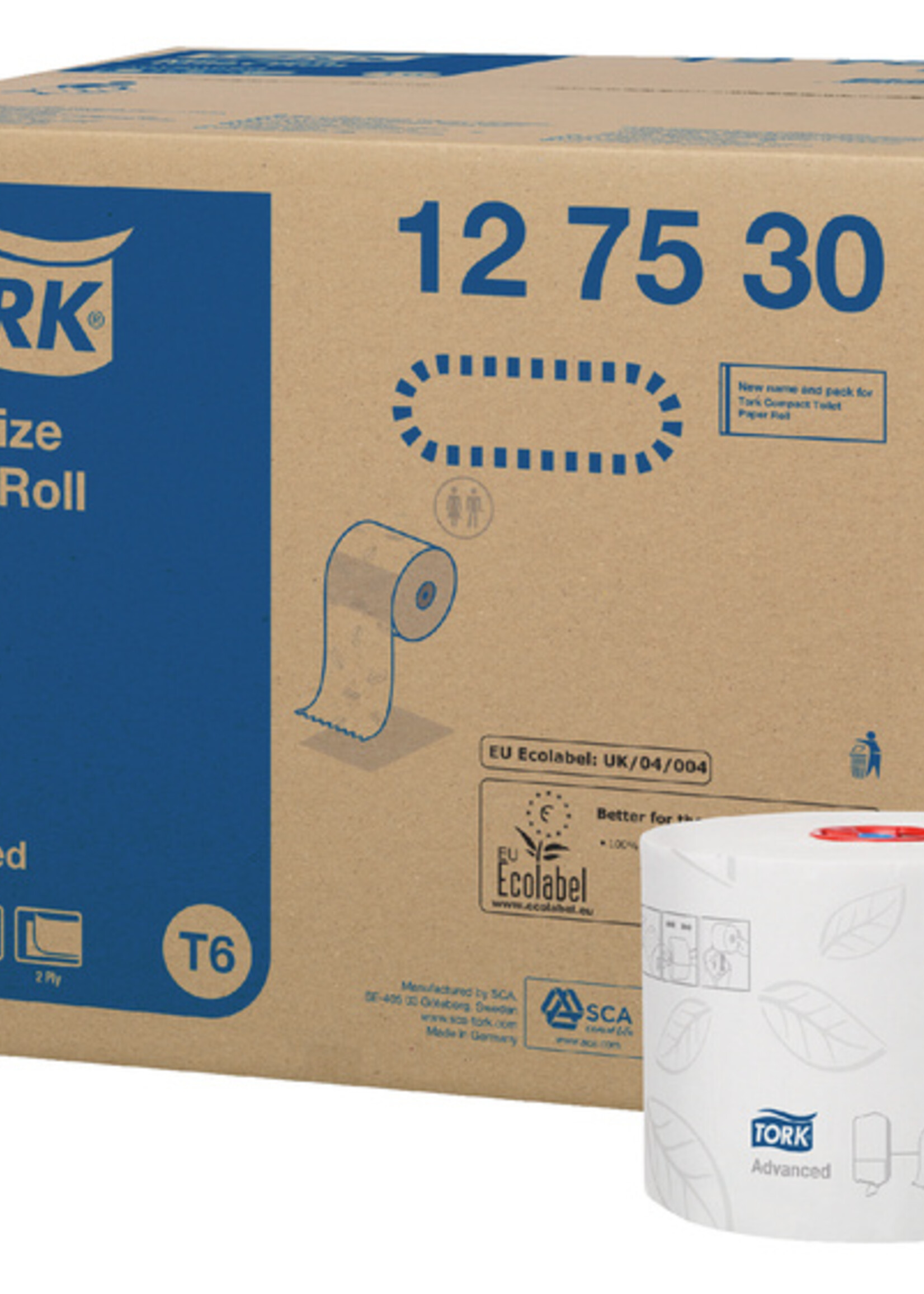Tork Papier toilette Tork Mid-size T6 Premium 127530 2 ép 100m blanc