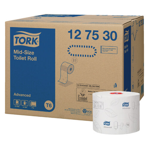 Tork Papier toilette Tork Mid-size T6 Premium 127530 2 ép 100m blanc