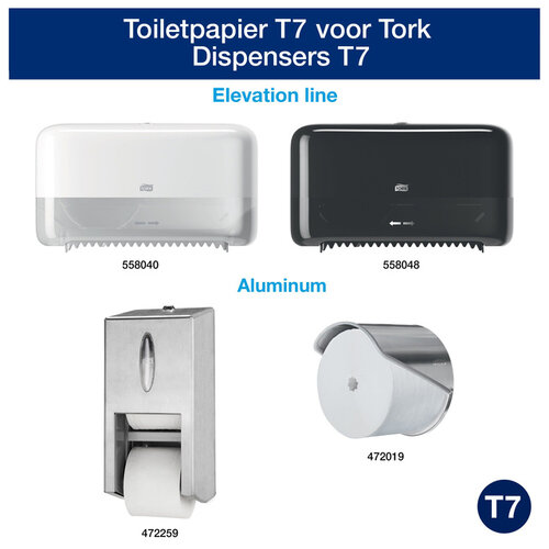 Tork Papier toilette Tork T7 472199 Advanced Mid-size sans mandrin 2 ép 900 feuilles blanc