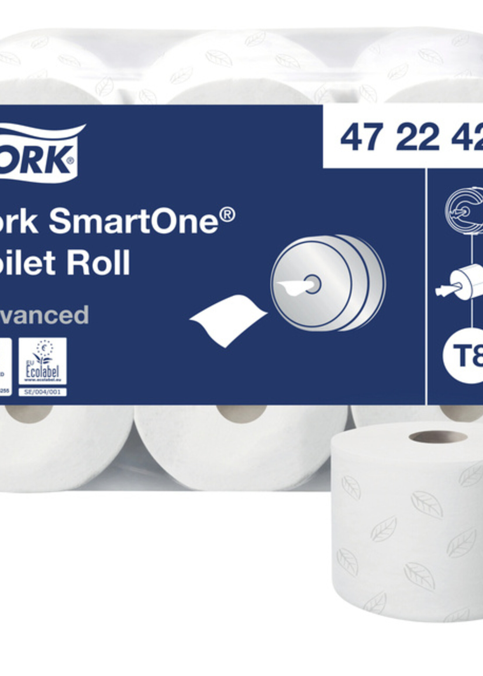 Tork Toiletpapier Tork SmartOne® T8 advanced 2 laags 1150 vel wit 472242