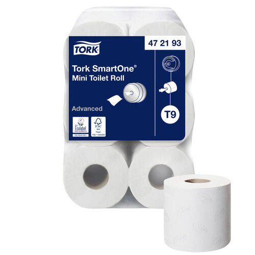 Tork Toiletpapier Tork SmartOne® Mini T9 advanced 2-laags 620 vel  wit  472193