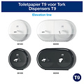 Tork Toiletpapier Tork SmartOne® Mini T9 advanced 2-laags 620 vel  wit  472193