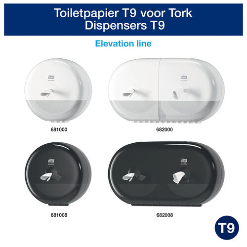 Tork Toiletpapier Tork SmartOne® Mini T9 advanced 2-laags 620 vel  wit  472193