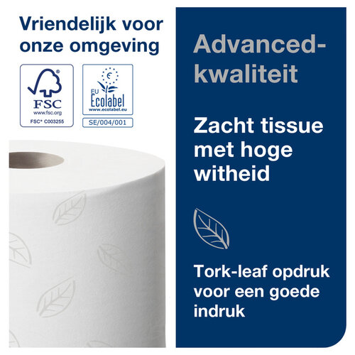 Tork Toiletpapier Tork SmartOne® Mini T9 advanced 2-laags 620 vel  wit  472193