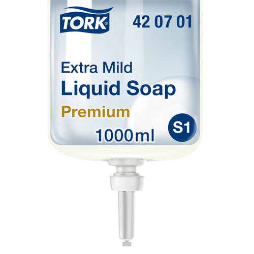 Tork Handzeep Tork S1 vloeibaar mild en ongeparfumeerd 1000ml 420701