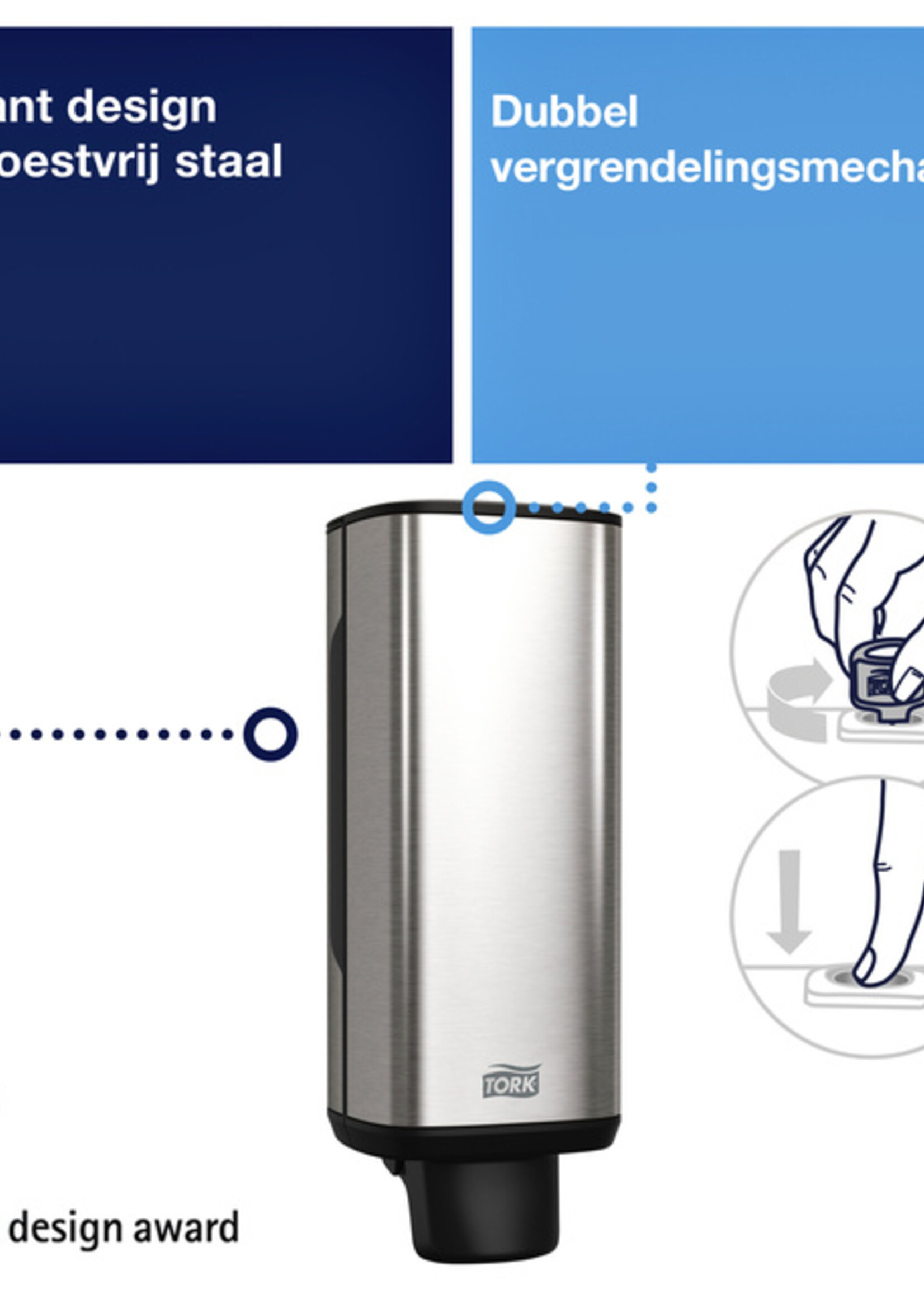 Tork Distributeur savon et désinfectant Tork Image S4 460010 Inox