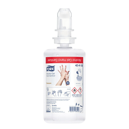 Tork Alcoholgel Tork S4 voor handdesinfectie ongeparfumeerd 1000ml 424103