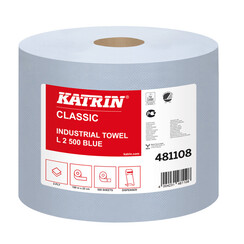 Rouleau d'essuyage Katrin Classic 481108 collé 2 épaisseurs 36x22cm 2x500 feuilles bleu