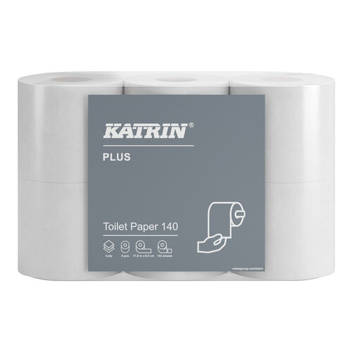 Katrin Papier toilet Katrin 53896 Plus 3 épaisseurs blanc 143 feuilles 48 rouleaux